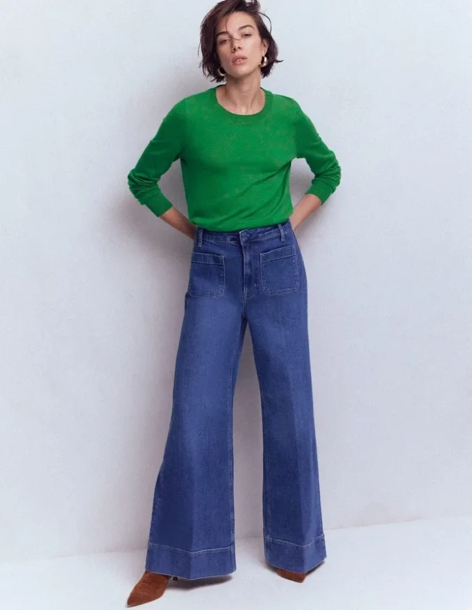 Emilia Cotton Crew Sweater Rich Emerald Emilia Cotton Crew Sweater Rich Emerald