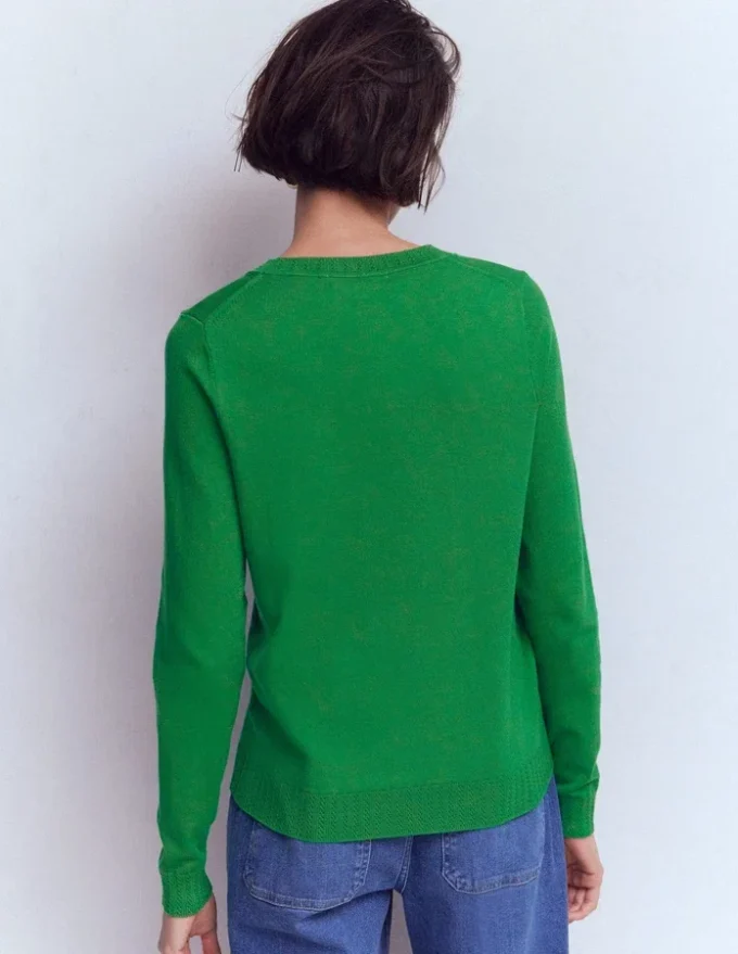 Emilia Cotton Crew Sweater Rich Emerald Emilia Cotton Crew Sweater Rich Emerald