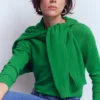 Emilia Cotton Crew Sweater Rich Emerald Emilia Cotton Crew Sweater Rich Emerald