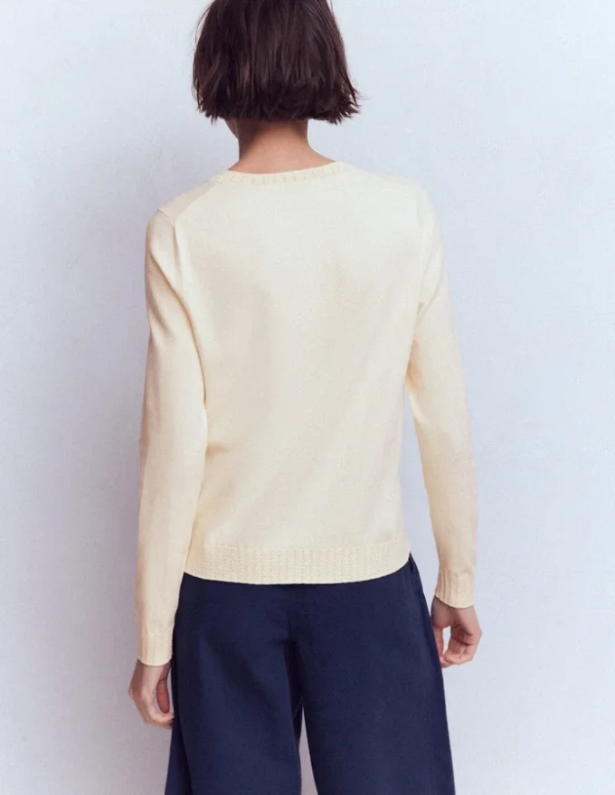Emilia Cotton Crew Sweater Warm Ivory Emilia Cotton Crew Sweater Warm Ivory
