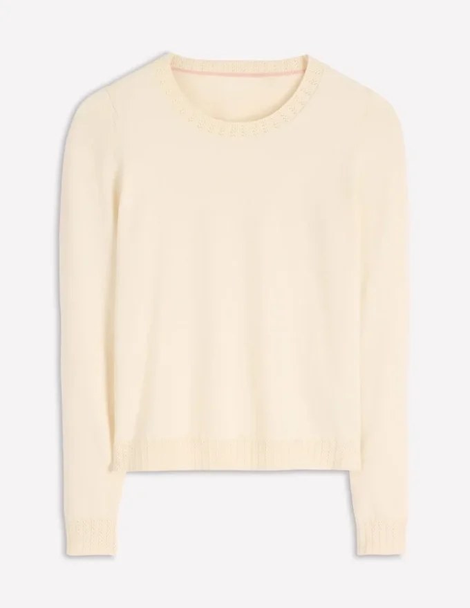 Emilia Cotton Crew Sweater Warm Ivory Emilia Cotton Crew Sweater Warm Ivory