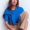 Emilia Cotton Crew T-shirt Kingfisher Blue Emilia Cotton Crew T-shirt Kingfisher Blue