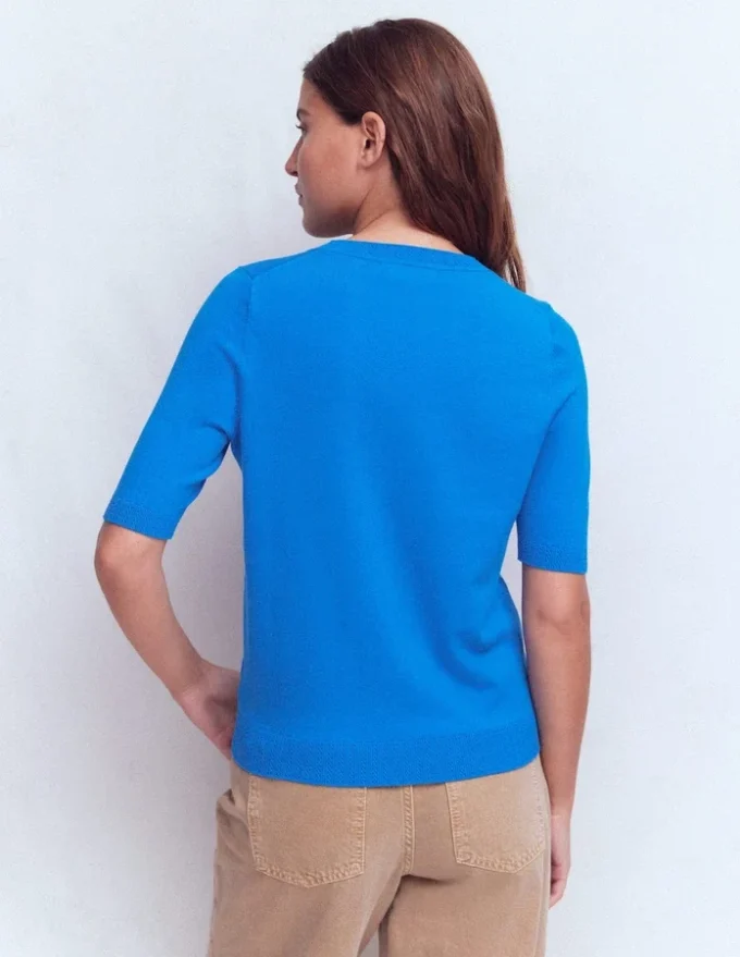 Emilia Cotton Crew T-shirt Kingfisher Blue Emilia Cotton Crew T-shirt Kingfisher Blue