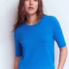 Emilia Cotton Crew T-shirt Kingfisher Blue Emilia Cotton Crew T-shirt Kingfisher Blue