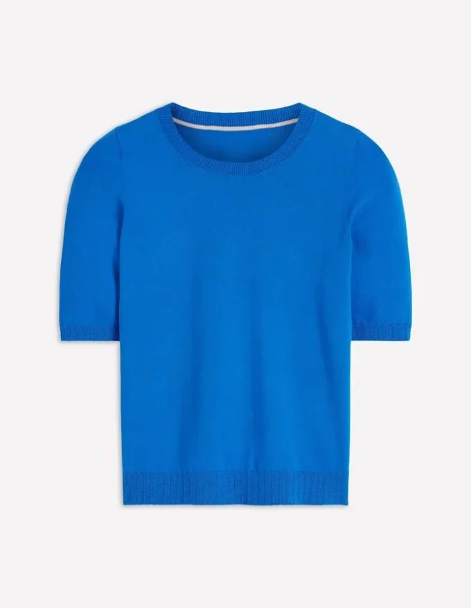 Emilia Cotton Crew T-shirt Kingfisher Blue Emilia Cotton Crew T-shirt Kingfisher Blue