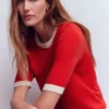 Emilia Cotton Crew T-shirt Merida Red, Ivory Emilia Cotton Crew T-shirt Merida Red, Ivory