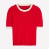 Emilia Cotton Crew T-shirt Merida Red, Ivory Emilia Cotton Crew T-shirt Merida Red, Ivory
