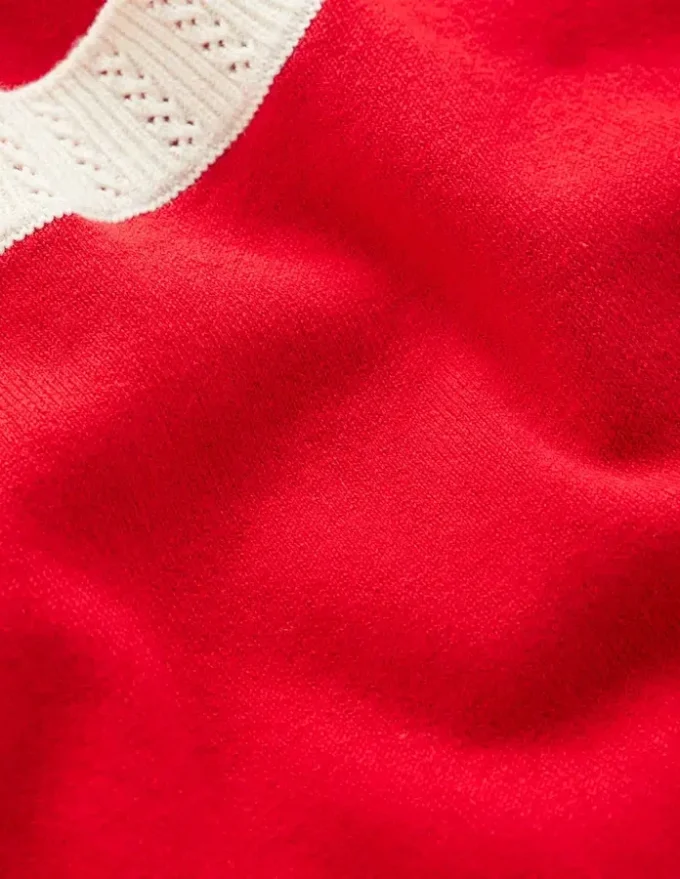 Emilia Cotton Crew T-shirt Merida Red, Ivory Emilia Cotton Crew T-shirt Merida Red, Ivory