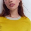 Emilia Cotton Crew T-shirt Pineapple Yellow, Ivory Emilia Cotton Crew T-shirt Pineapple Yellow, Ivory