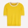 Emilia Cotton Crew T-shirt Pineapple Yellow, Ivory Emilia Cotton Crew T-shirt Pineapple Yellow, Ivory