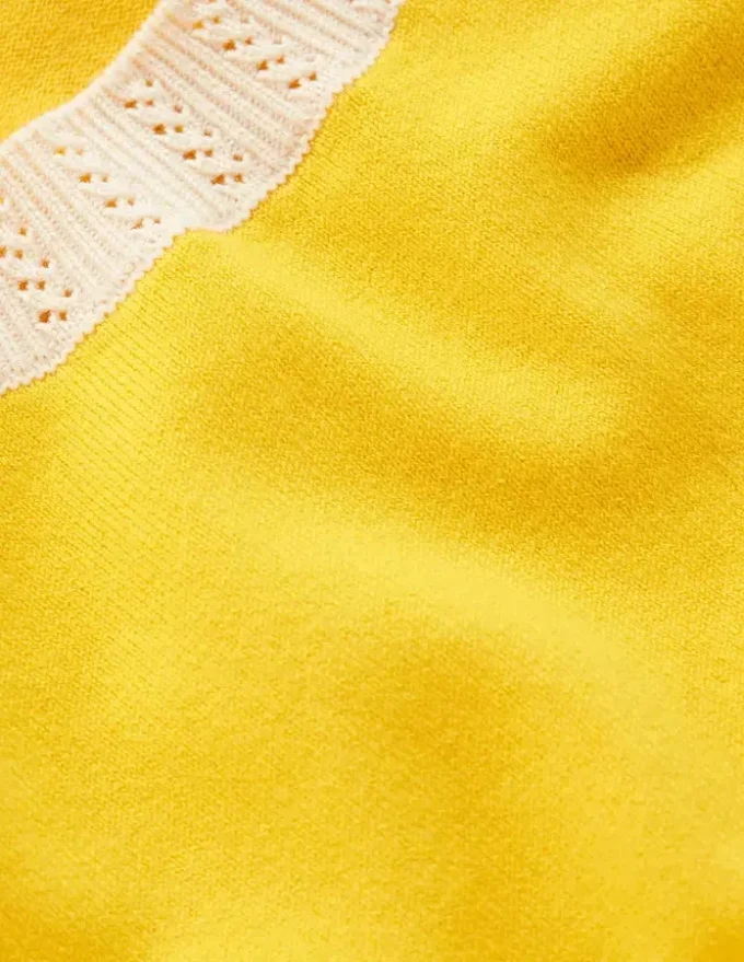 Emilia Cotton Crew T-shirt Pineapple Yellow, Ivory Emilia Cotton Crew T-shirt Pineapple Yellow, Ivory