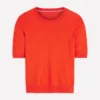 Emilia Cotton Crew T-shirt Sunset Orange Emilia Cotton Crew T-shirt Sunset Orange