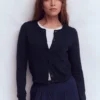 Emilia Cotton Cropped Cardigan Navy Emilia Cotton Cropped Cardigan Navy