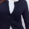 Emilia Cotton Cropped Cardigan Navy Emilia Cotton Cropped Cardigan Navy