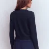 Emilia Cotton Cropped Cardigan Navy Emilia Cotton Cropped Cardigan Navy