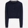 Emilia Cotton Cropped Cardigan Navy Emilia Cotton Cropped Cardigan Navy