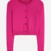 Emilia Cotton Cropped Cardigan Pink Peony Emilia Cotton Cropped Cardigan Pink Peony