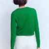 Emilia Cotton Cropped Cardigan Rich Emerald Emilia Cotton Cropped Cardigan Rich Emerald