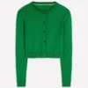 Emilia Cotton Cropped Cardigan Rich Emerald Emilia Cotton Cropped Cardigan Rich Emerald