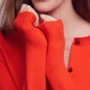 Emilia Cotton Cropped Cardigan Sunset Orange Emilia Cotton Cropped Cardigan Sunset Orange