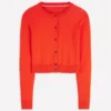Emilia Cotton Cropped Cardigan Sunset Orange Emilia Cotton Cropped Cardigan Sunset Orange