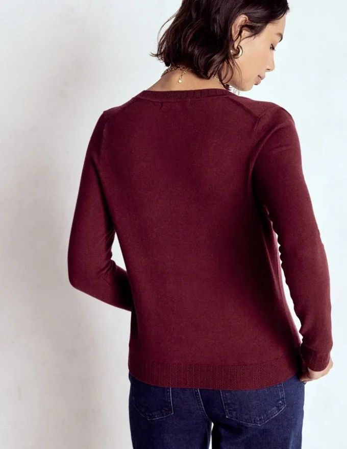Emilia Cotton V Neck Sweater Deep Wisteria Emilia Cotton V Neck Sweater Deep Wisteria