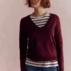 Emilia Cotton V Neck Sweater Deep Wisteria Emilia Cotton V Neck Sweater Deep Wisteria