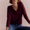 Emilia Cotton V Neck Sweater Deep Wisteria Emilia Cotton V Neck Sweater Deep Wisteria