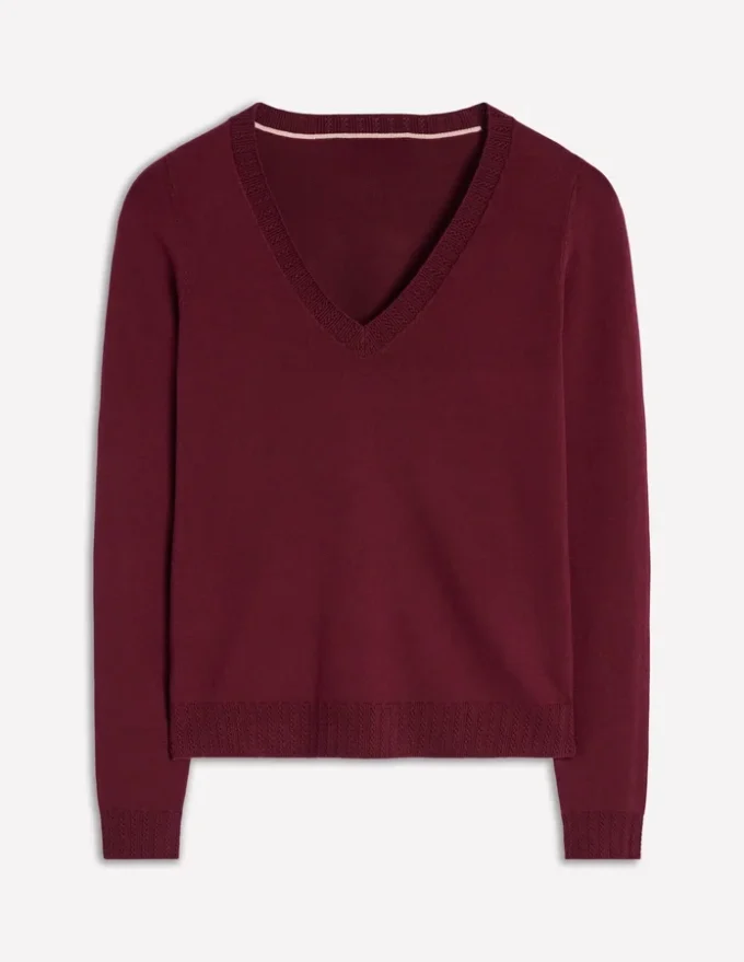 Emilia Cotton V Neck Sweater Deep Wisteria Emilia Cotton V Neck Sweater Deep Wisteria
