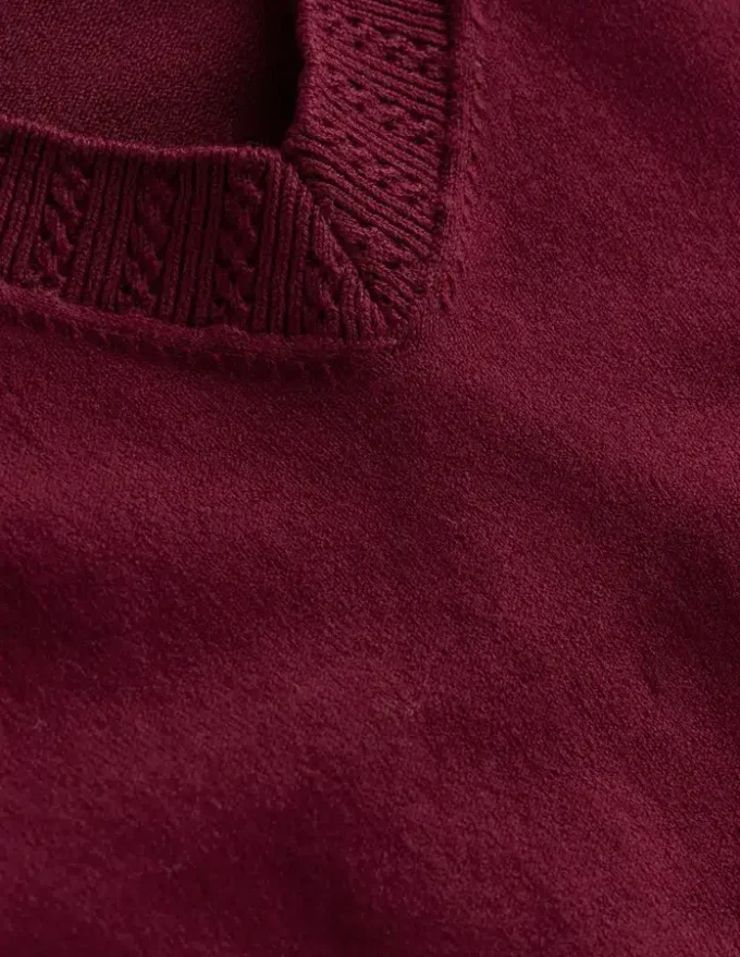 Emilia Cotton V Neck Sweater Deep Wisteria Emilia Cotton V Neck Sweater Deep Wisteria