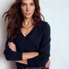 Emilia Cotton V Neck Sweater Navy Emilia Cotton V Neck Sweater Navy