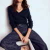 Emilia Cotton V Neck Sweater Navy Emilia Cotton V Neck Sweater Navy
