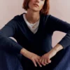 Emilia Cotton V Neck Sweater Navy Emilia Cotton V Neck Sweater Navy