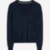 Emilia Cotton V Neck Sweater Navy Emilia Cotton V Neck Sweater Navy