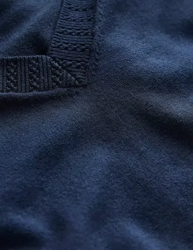 Emilia Cotton V Neck Sweater Navy Emilia Cotton V Neck Sweater Navy