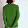 Emilia Cotton V Neck Sweater Promenade Green Emilia Cotton V Neck Sweater Promenade Green