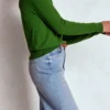 Emilia Cotton V Neck Sweater Promenade Green Emilia Cotton V Neck Sweater Promenade Green