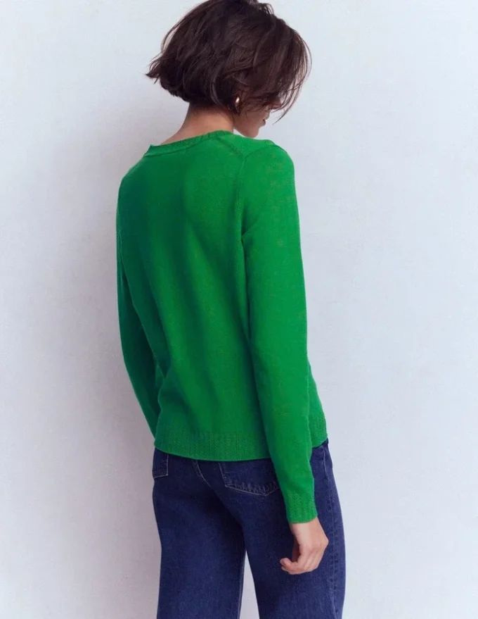 Emilia Cotton V Neck Sweater Rich Emerald Emilia Cotton V Neck Sweater Rich Emerald