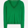 Emilia Cotton V Neck Sweater Rich Emerald Emilia Cotton V Neck Sweater Rich Emerald
