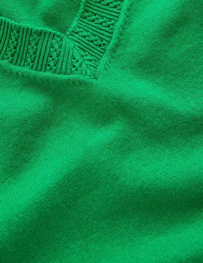 Emilia Cotton V Neck Sweater Rich Emerald Emilia Cotton V Neck Sweater Rich Emerald