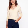 Emilia Cotton V Neck Sweater Warm Ivory Emilia Cotton V Neck Sweater Warm Ivory