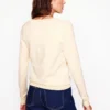 Emilia Cotton V Neck Sweater Warm Ivory Emilia Cotton V Neck Sweater Warm Ivory