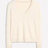Emilia Cotton V Neck Sweater Warm Ivory Emilia Cotton V Neck Sweater Warm Ivory