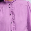 Emily Pom Trim Ruffle Shirt Chalky Violet Emily Pom Trim Ruffle Shirt Chalky Violet