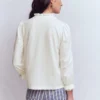 Emily Pom Trim Ruffle Shirt Ivory Emily Pom Trim Ruffle Shirt Ivory