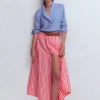 Emma Linen Maxi Skirt Bright Cherry and Ivory Stripe Emma Linen Maxi Skirt Bright Cherry and Ivory Stripe