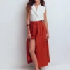 Emma Linen Maxi Skirt Burnt Orange Emma Linen Maxi Skirt Burnt Orange
