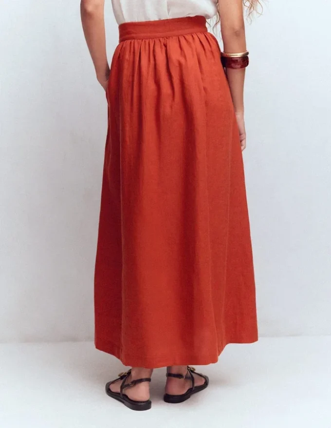 Emma Linen Maxi Skirt Burnt Orange Emma Linen Maxi Skirt Burnt Orange