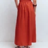 Emma Linen Maxi Skirt Burnt Orange Emma Linen Maxi Skirt Burnt Orange