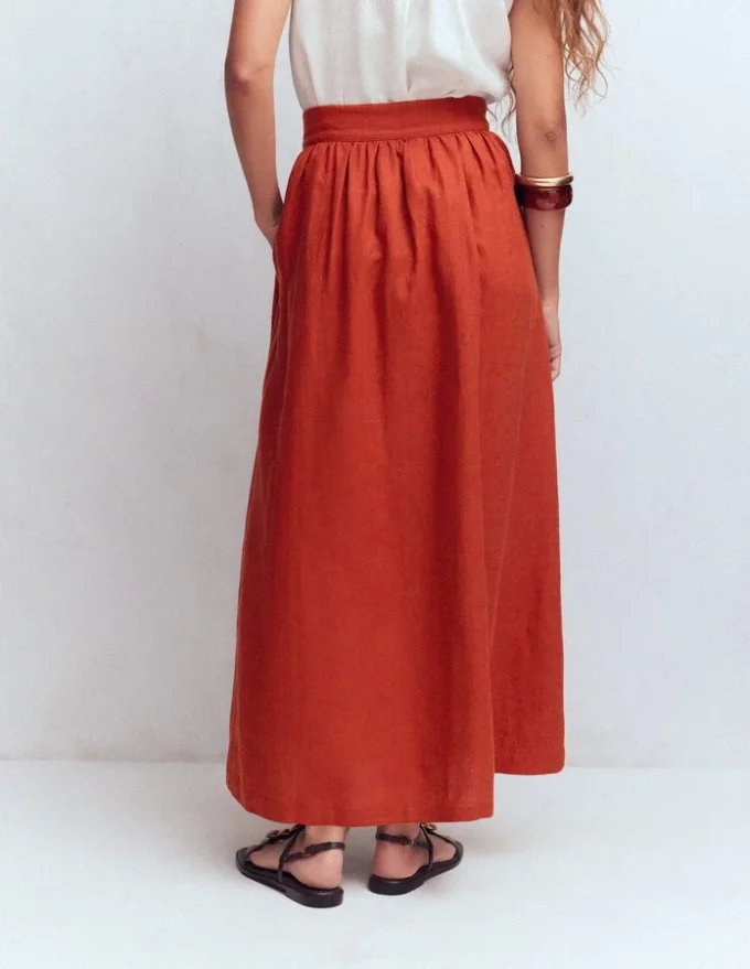 Emma Linen Maxi Skirt Burnt Orange Emma Linen Maxi Skirt Burnt Orange